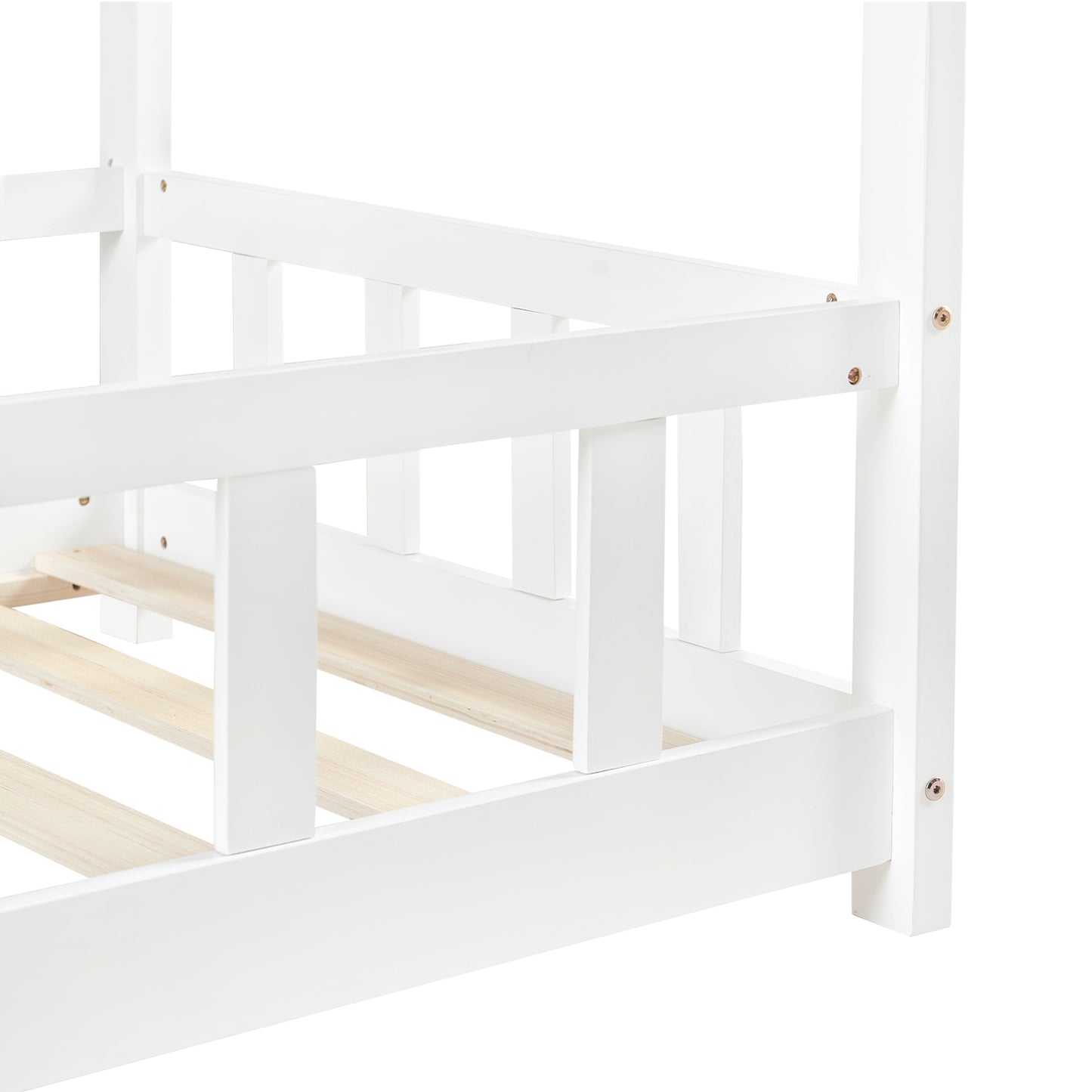Lit Cabane Pour maison Enfants avec 196*97cm- Bois/Blanc - YORK