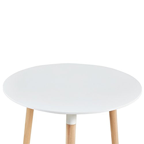 Table Ronde Salle Manger Scandinave pour Salle à Manger Diamètre 80cm Moderne Style Nordique Blanc - EGGREE