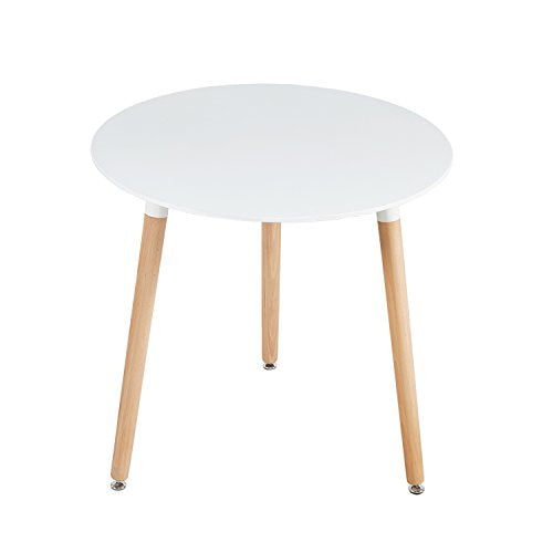 Table Ronde Salle Manger Scandinave pour Salle à Manger Diamètre 80cm Moderne Style Nordique Blanc - EGGREE