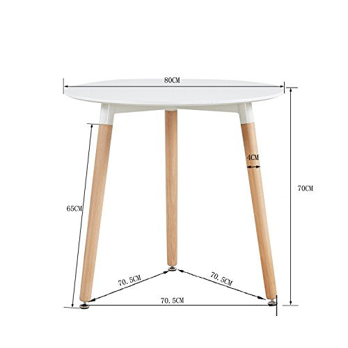 Table Ronde Salle Manger Scandinave pour Salle à Manger Diamètre 80cm Moderne Style Nordique Blanc - EGGREE