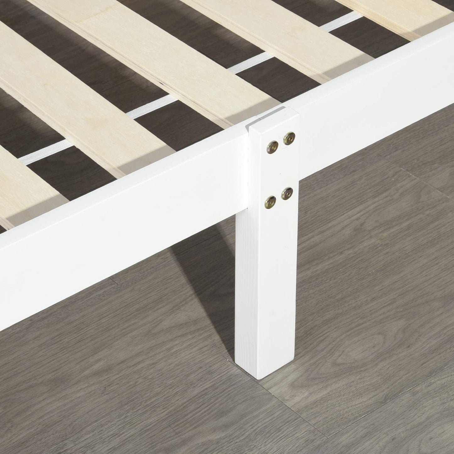 ABATE Lit Simple/Double en Bois 96 *198 cm/146 * 198 cm - Blanc