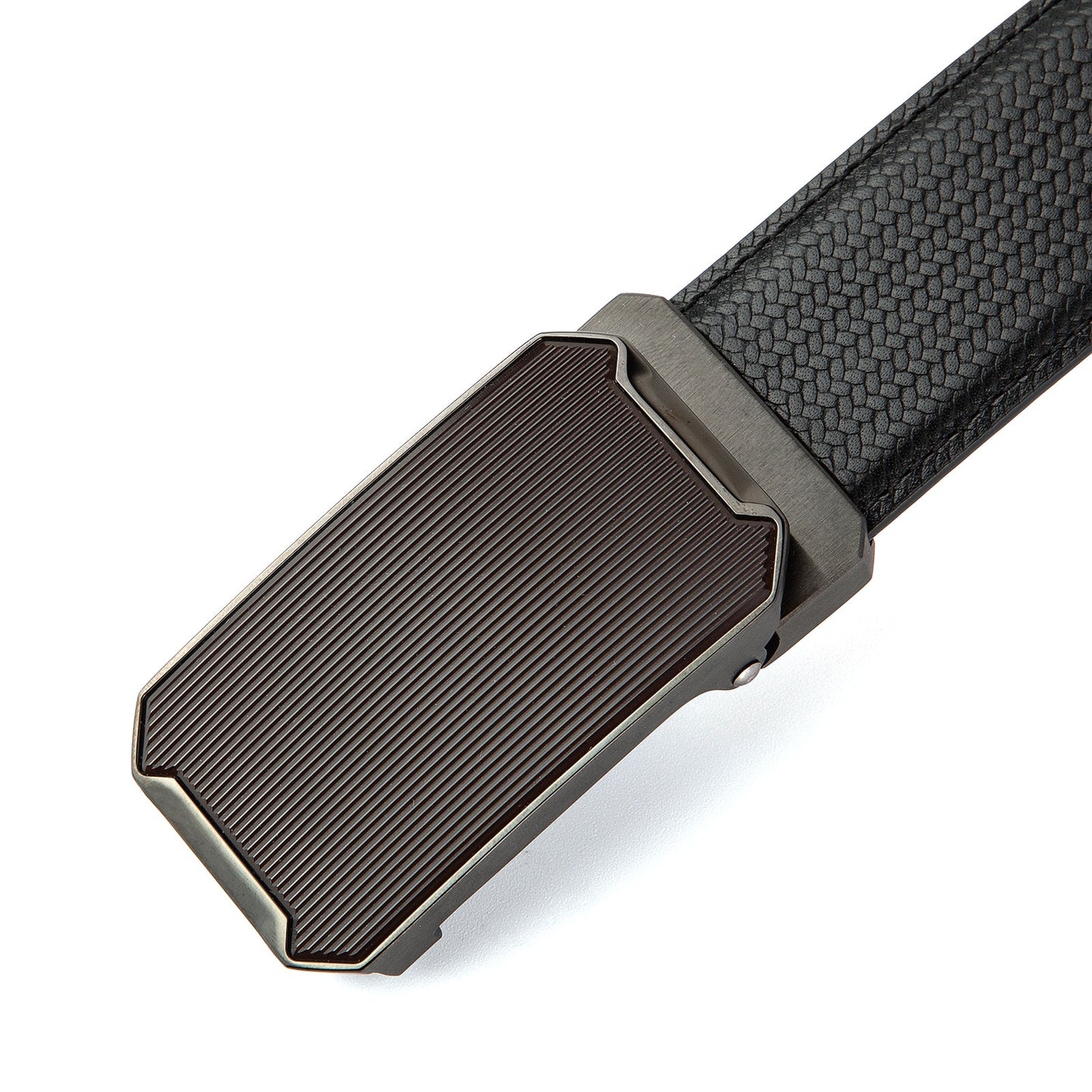 Derry Ceinture classique en cuir de vachette avec boucle automatique, Gun Black