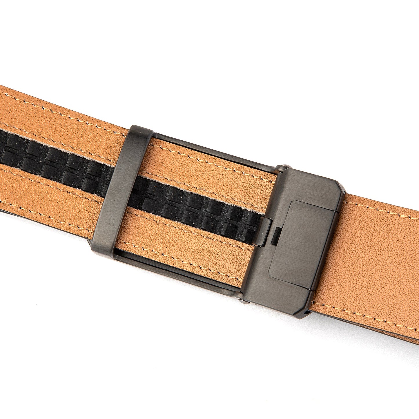 Derry Ceinture classique en cuir de vachette avec boucle automatique, Gun Black