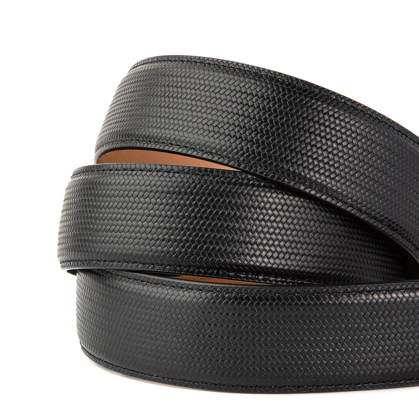 Derry Ceinture classique en cuir de vachette avec boucle automatique, Gun Black