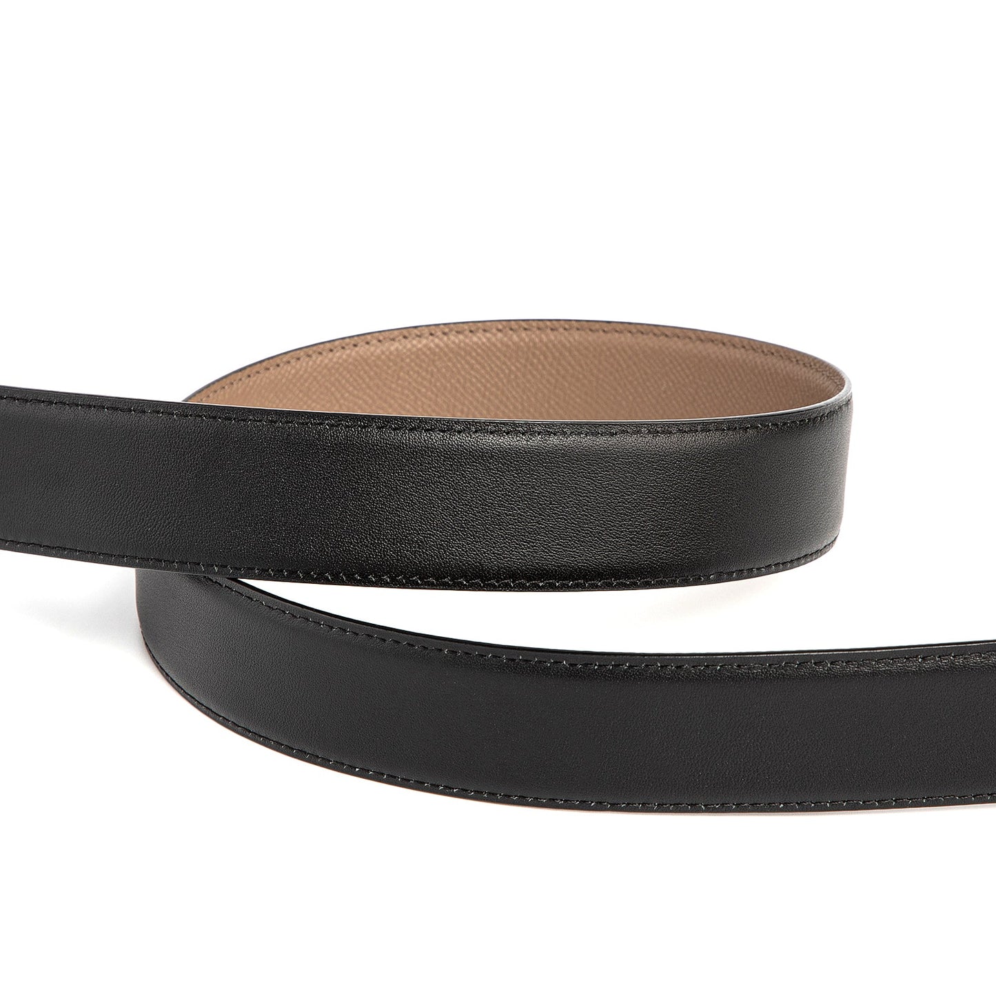 Diest Ceinture élégante à boucle ardillon en cuir de vachette avec couche supérieure, Couleur Acier, Kaki