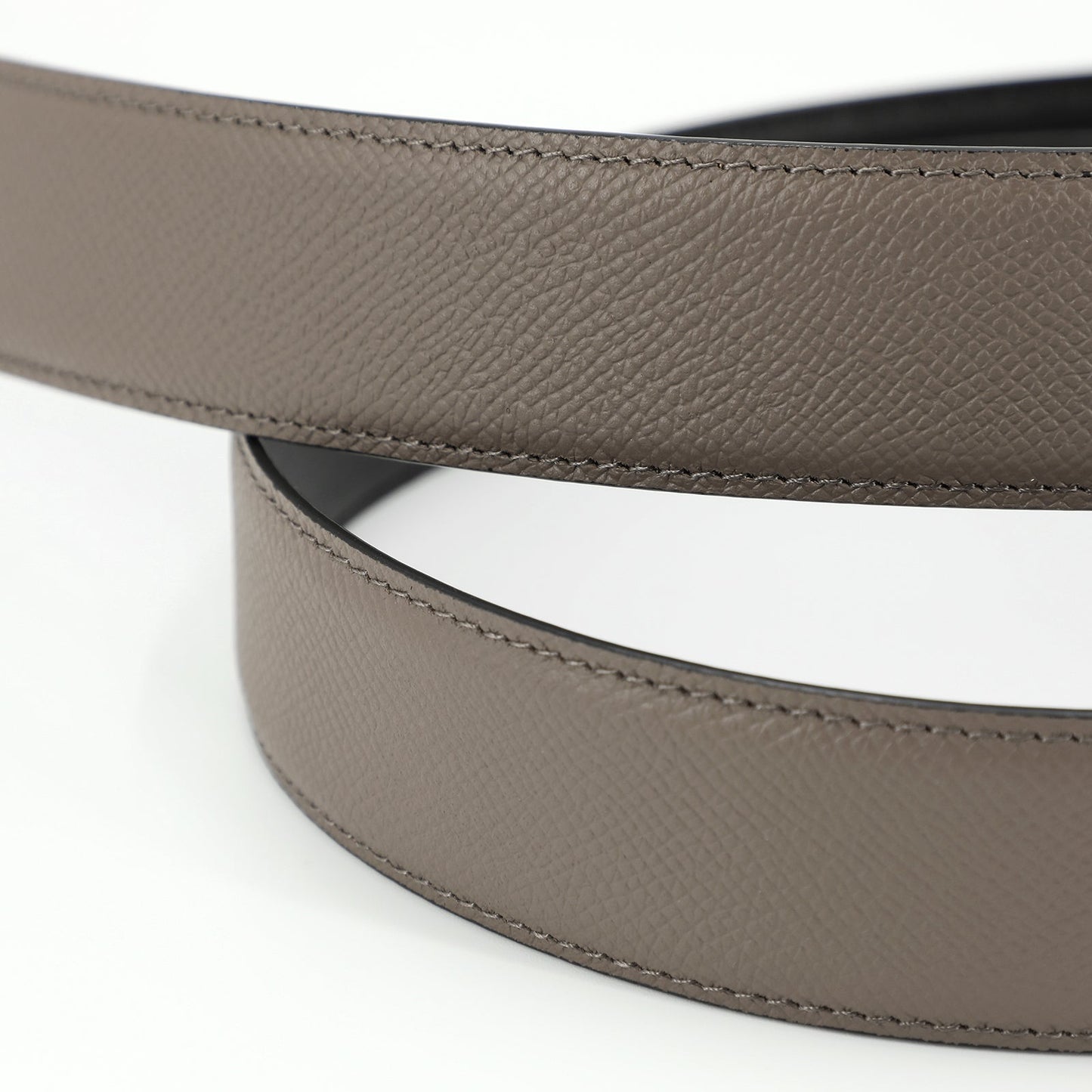 Diest Ceinture élégante à boucle ardillon en cuir de vachette avec couche supérieure, Couleur Acier, Kaki