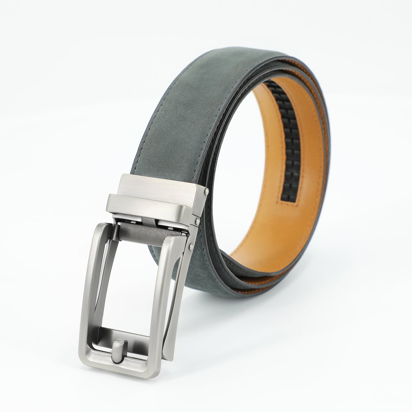 Echt Ceinture en Cuir de Vachette Couche Haut Tendance avec Boucle Ardillon - Pearl Gun Hidden Blue