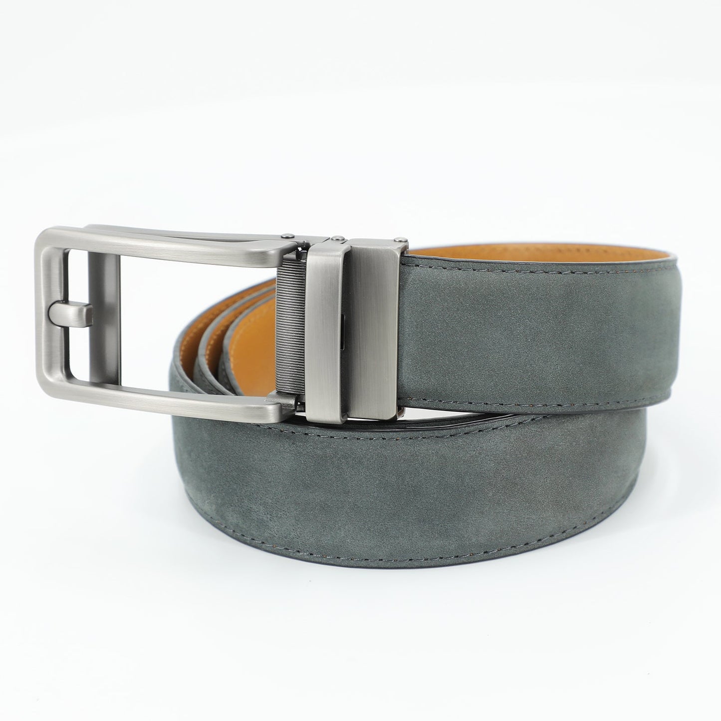Echt Ceinture en Cuir de Vachette Couche Haut Tendance avec Boucle Ardillon - Pearl Gun Hidden Blue