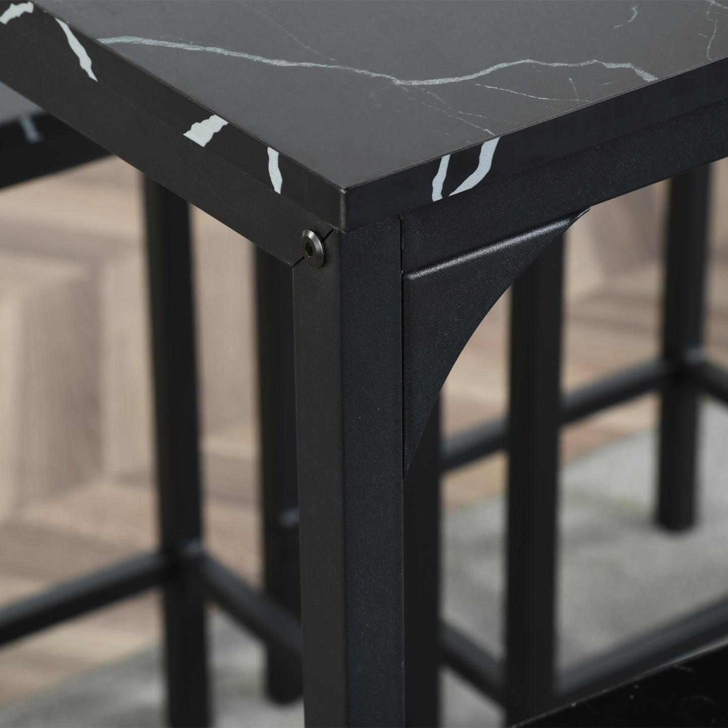 FAIRMAN Ensemble De Table De Bar Avec 1 Table Et 4 Chaises