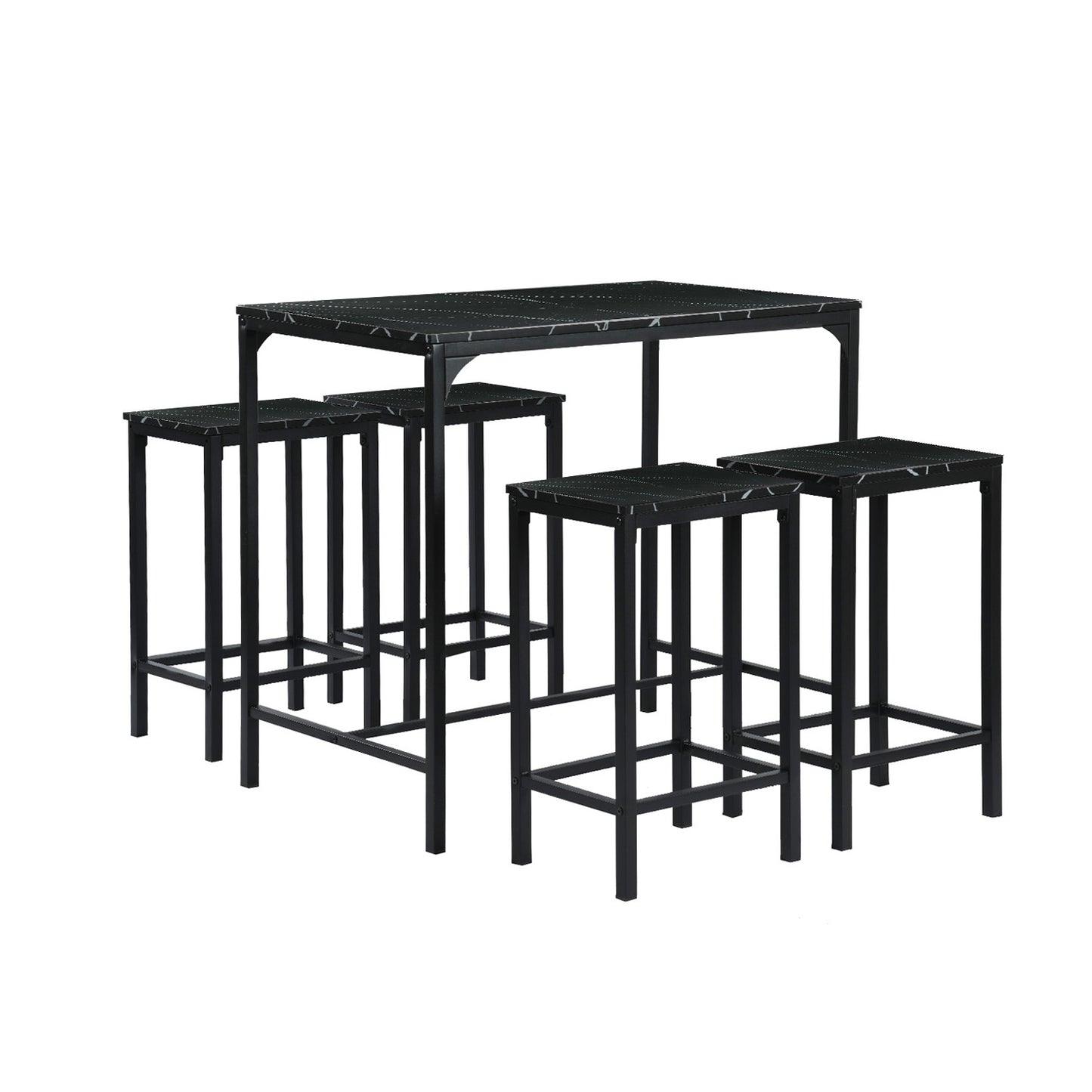 FAIRMAN Ensemble De Table De Bar Avec 1 Table Et 4 Chaises