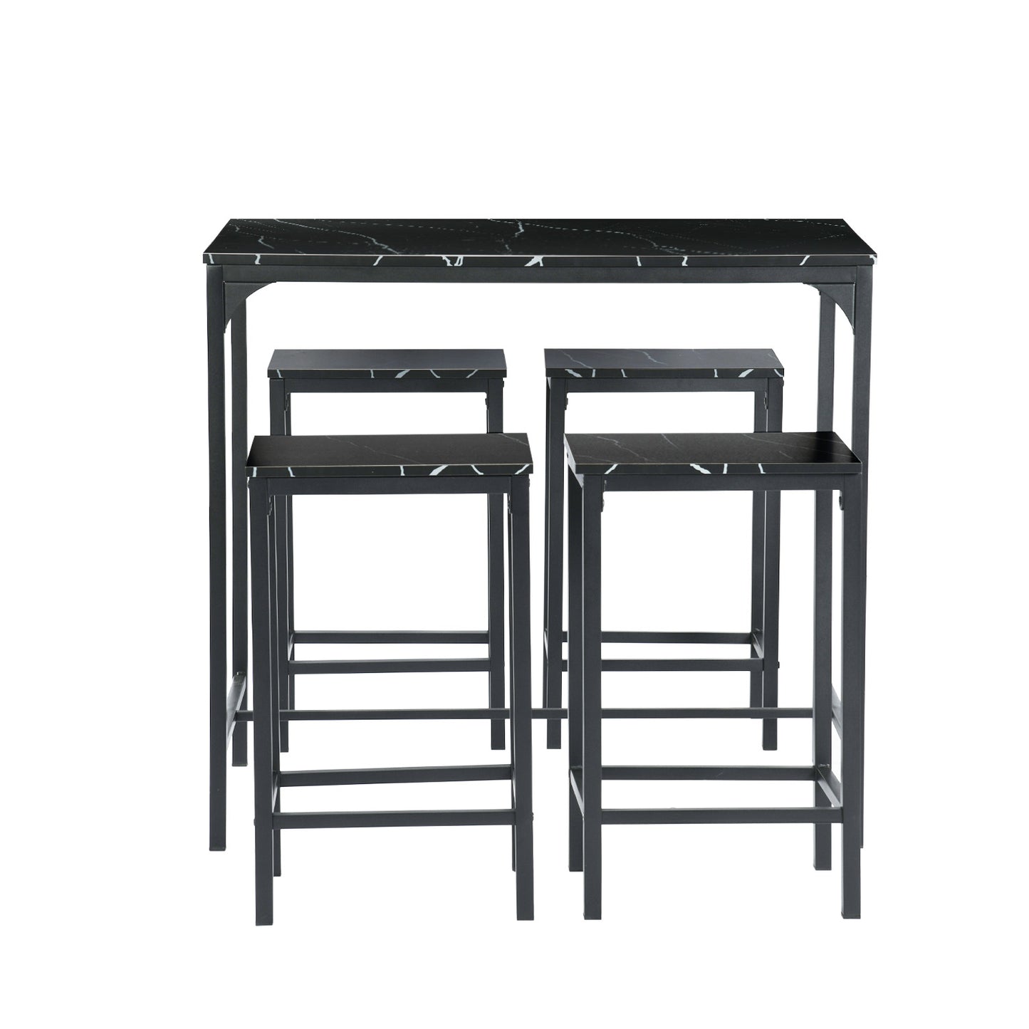 FAIRMAN Ensemble De Table De Bar Avec 1 Table Et 4 Chaises