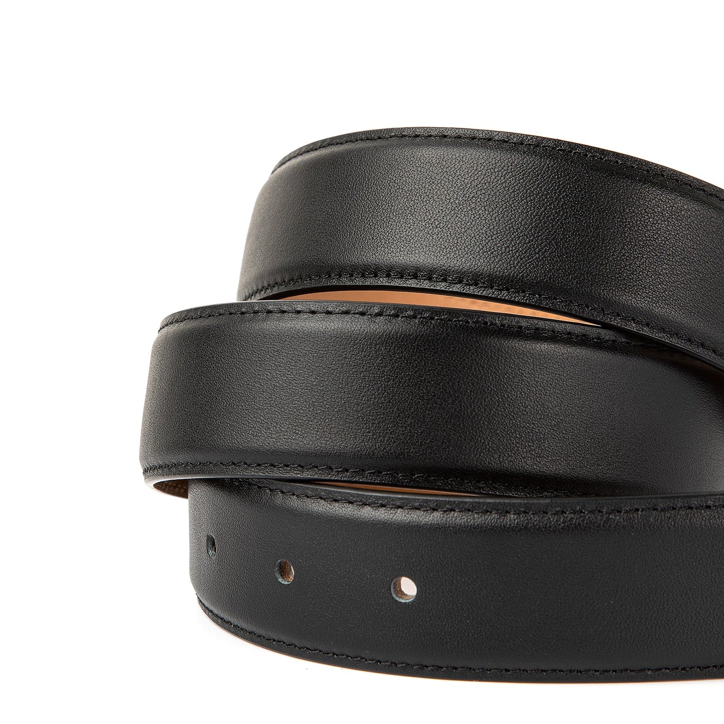 Galway Ceinture classique avec boucle ardillon en cuir supérieur, Noir Pistolet