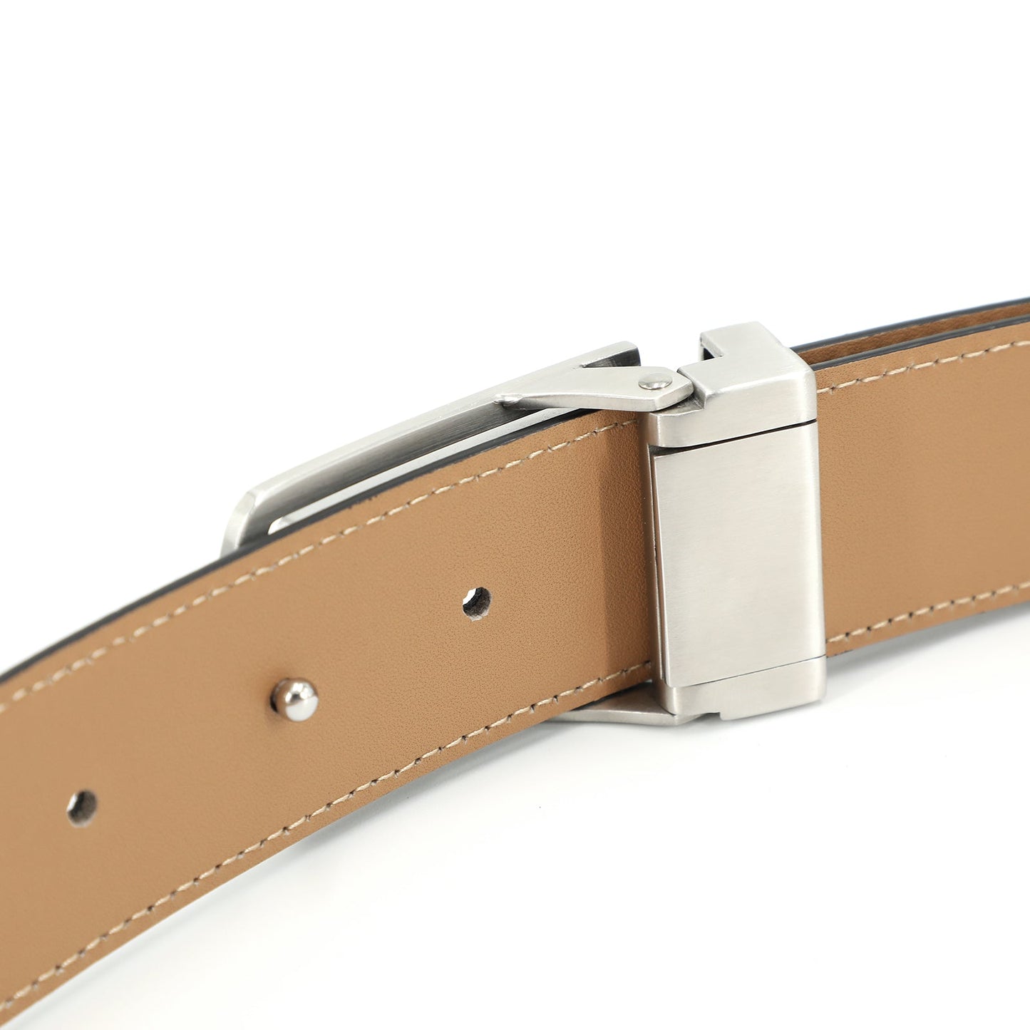 Geel Ceinture classique avec boucle ardillon en cuir de vachette de première qualité - Noir Acier