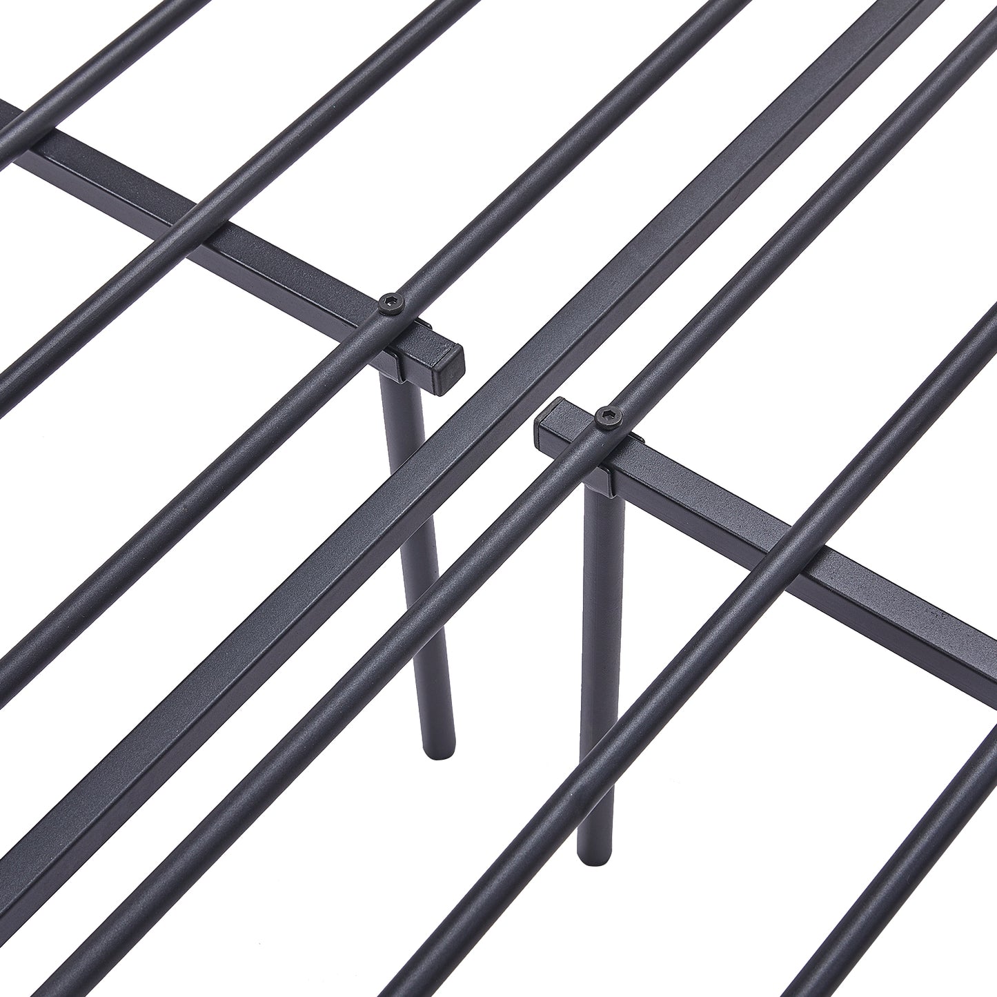 MILO Lit Simple/Double en Métal 94 * 196 cm/143 * 196 cm - Noir/ Blanc