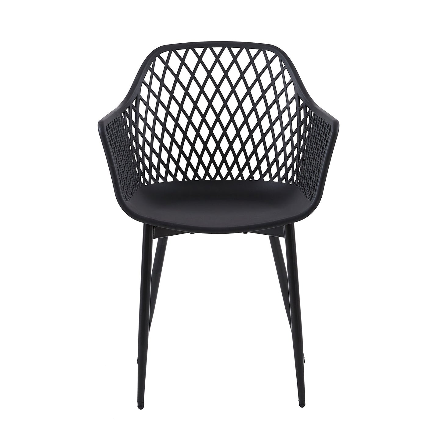 ROME Chaises de salle à manger avec pieds en métal, chaise creuse au design rétro - Noir