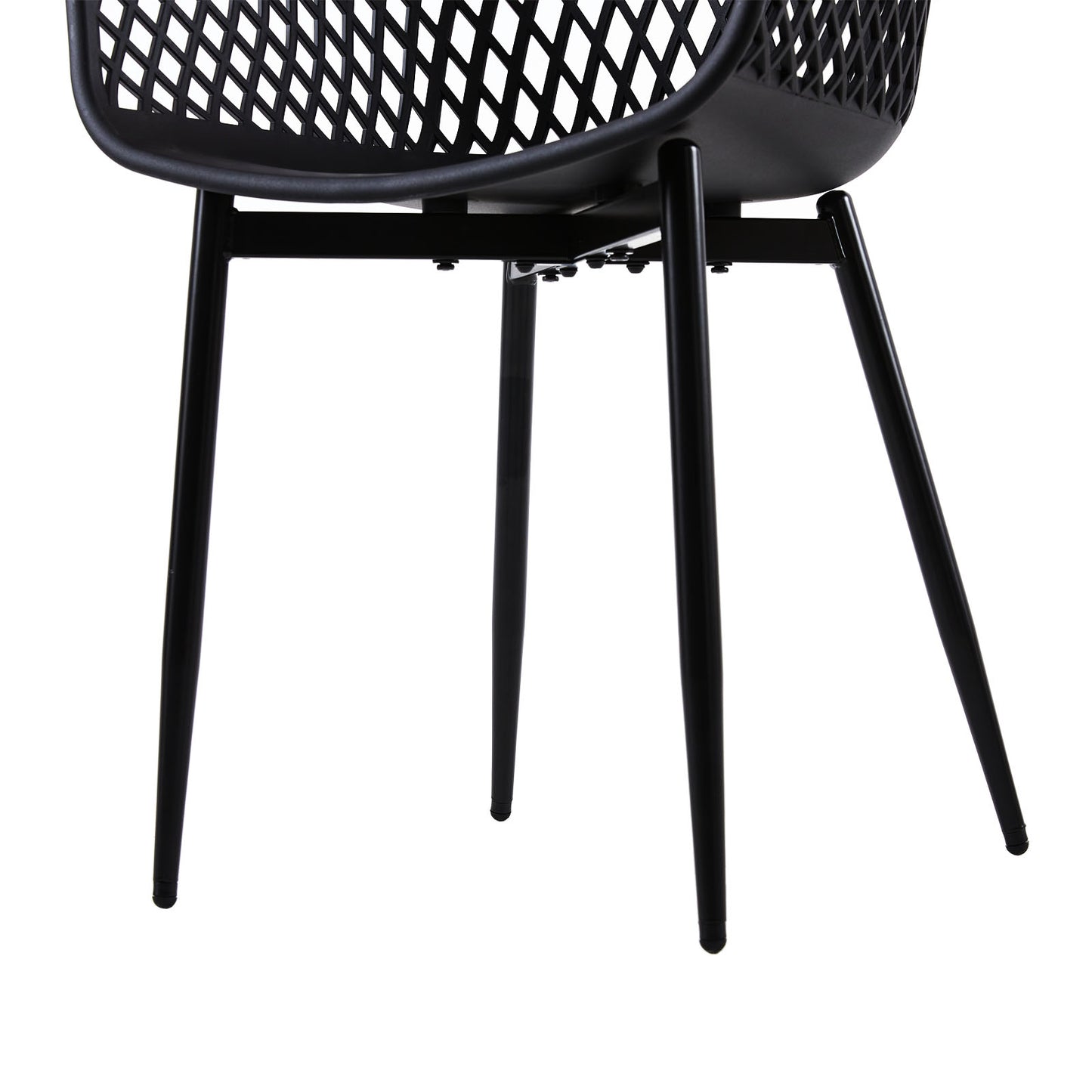 ROME Chaises de salle à manger avec pieds en métal, chaise creuse au design rétro - Noir