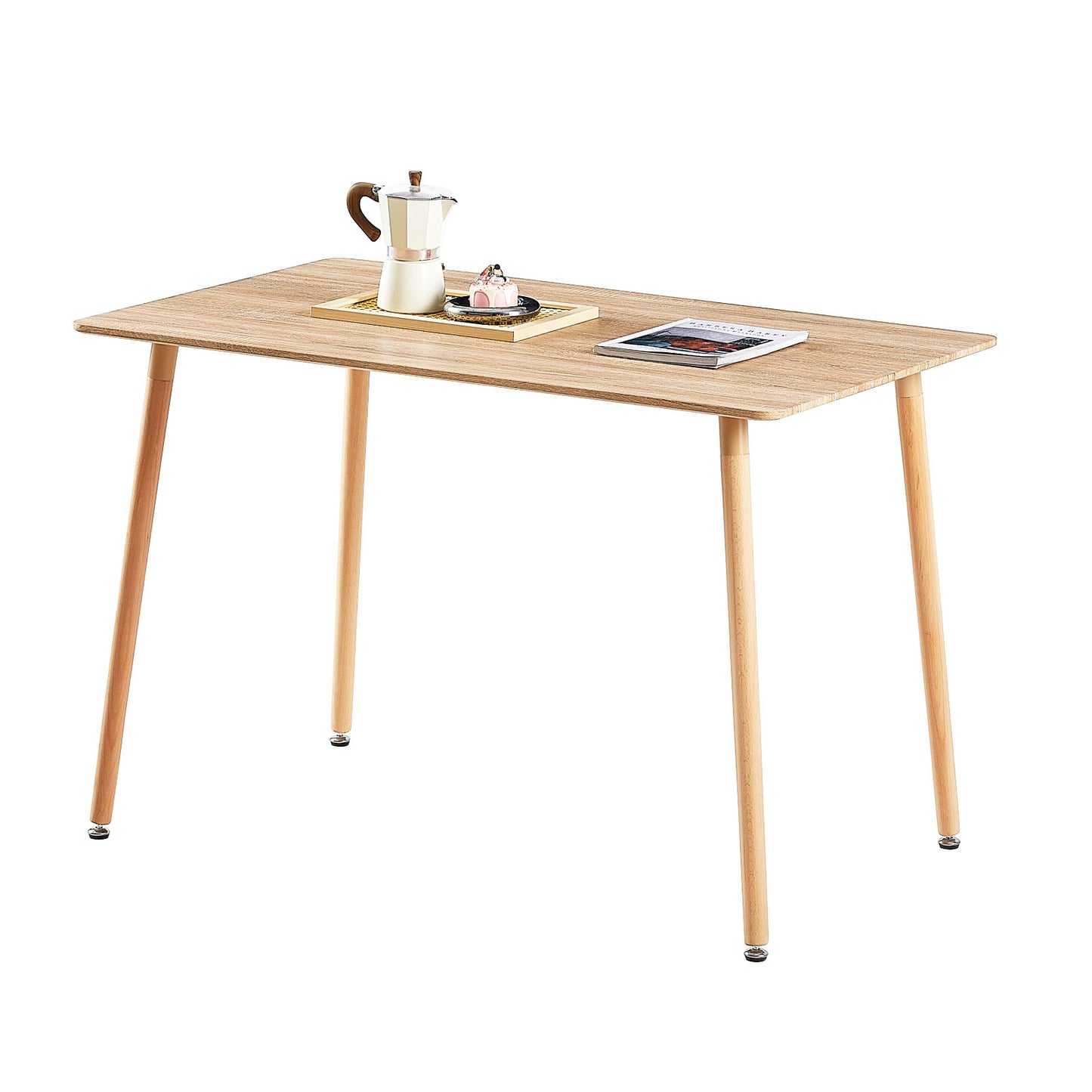 SAGE Rectangulaire Table de Salle à Manger en MDF Scandinave Style en Bois 110*70*74cm - Couleur Chêne