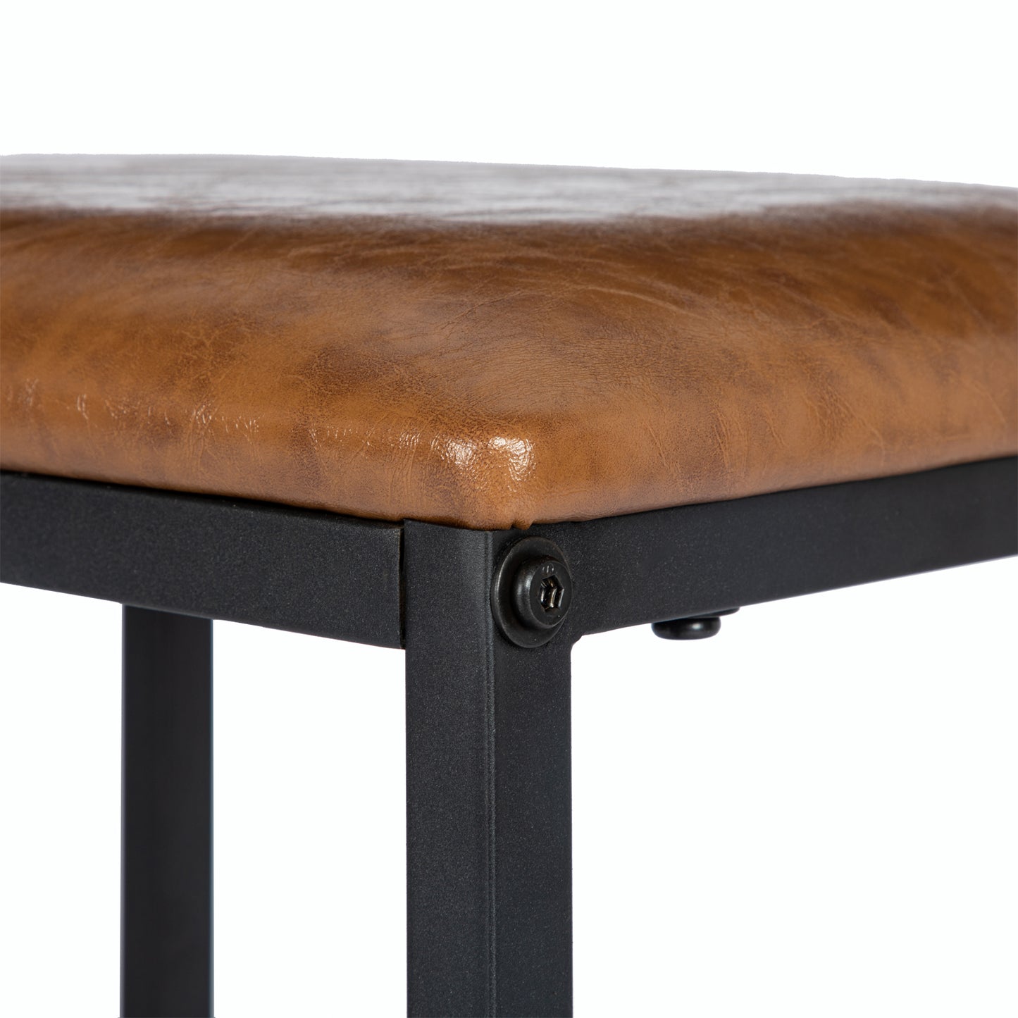 SHELL Ensemble Table Et Chaises De Salle à Manger - 1 Table Moderne En Cuir Naturel + 4 Chaises