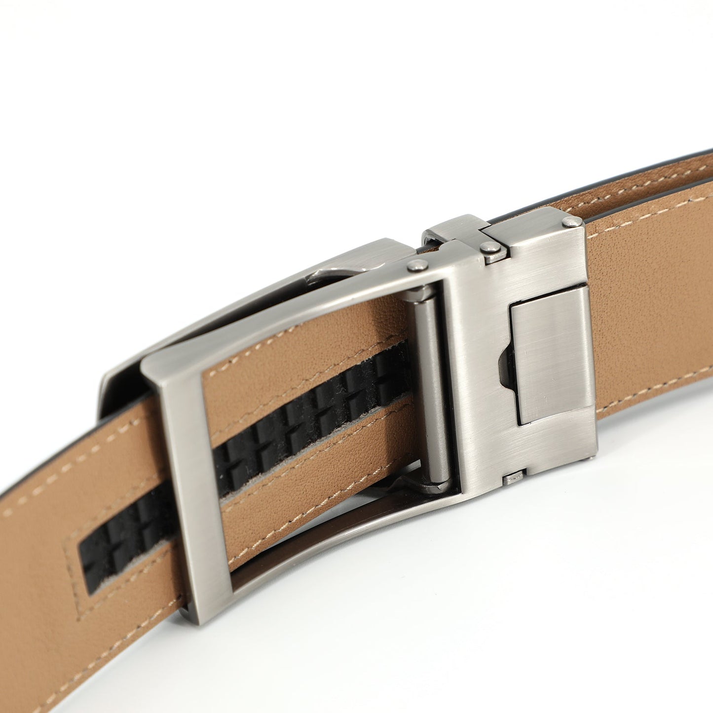 Tielt Boucle automatique à la mode, pistolet à perles, couche de tête de café, Ceinture en cuir de vache
