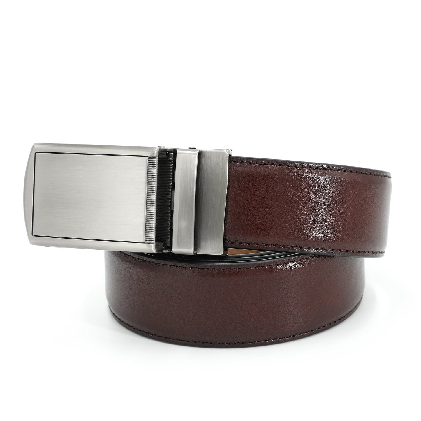 Tielt Boucle automatique à la mode, pistolet à perles, couche de tête de café, Ceinture en cuir de vache