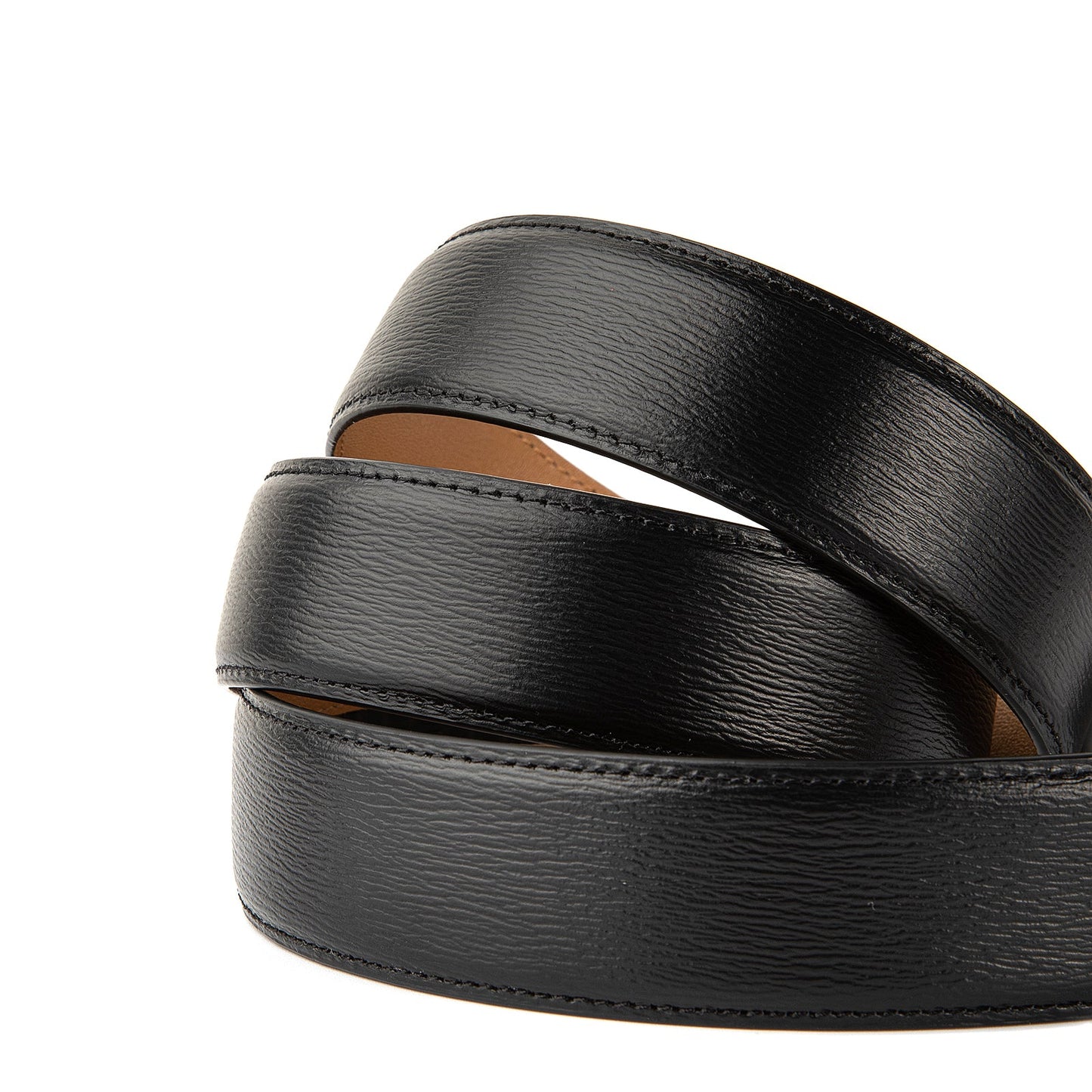 Tivoli Ceinture en cuir de vachette avec boucle automatique en acier, Couleur Pistolet en Sourdine, Jaune Kaki