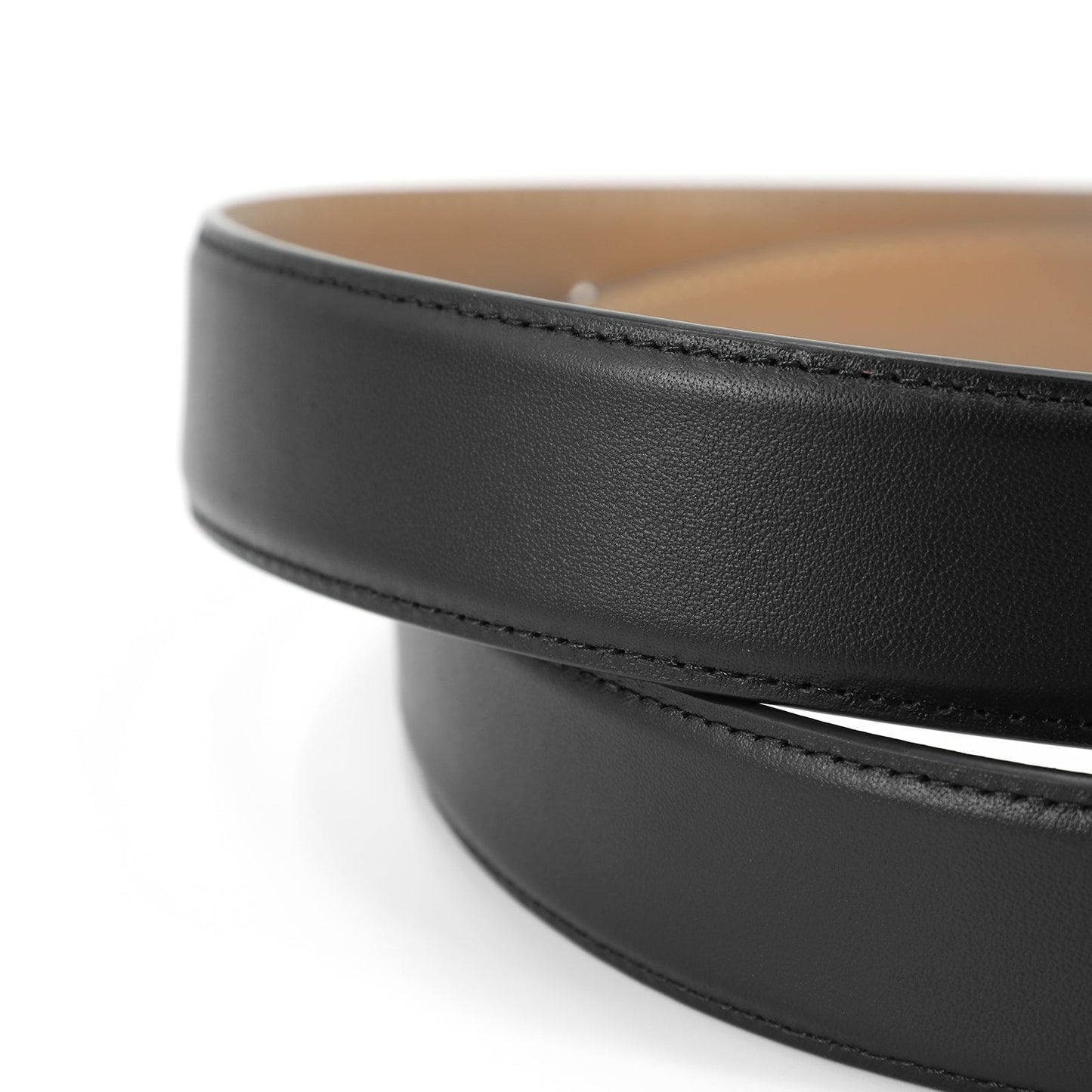 Trani Ceinture classique avec boucle ardillon en cuir de vachette de première qualité - Noir Acier
