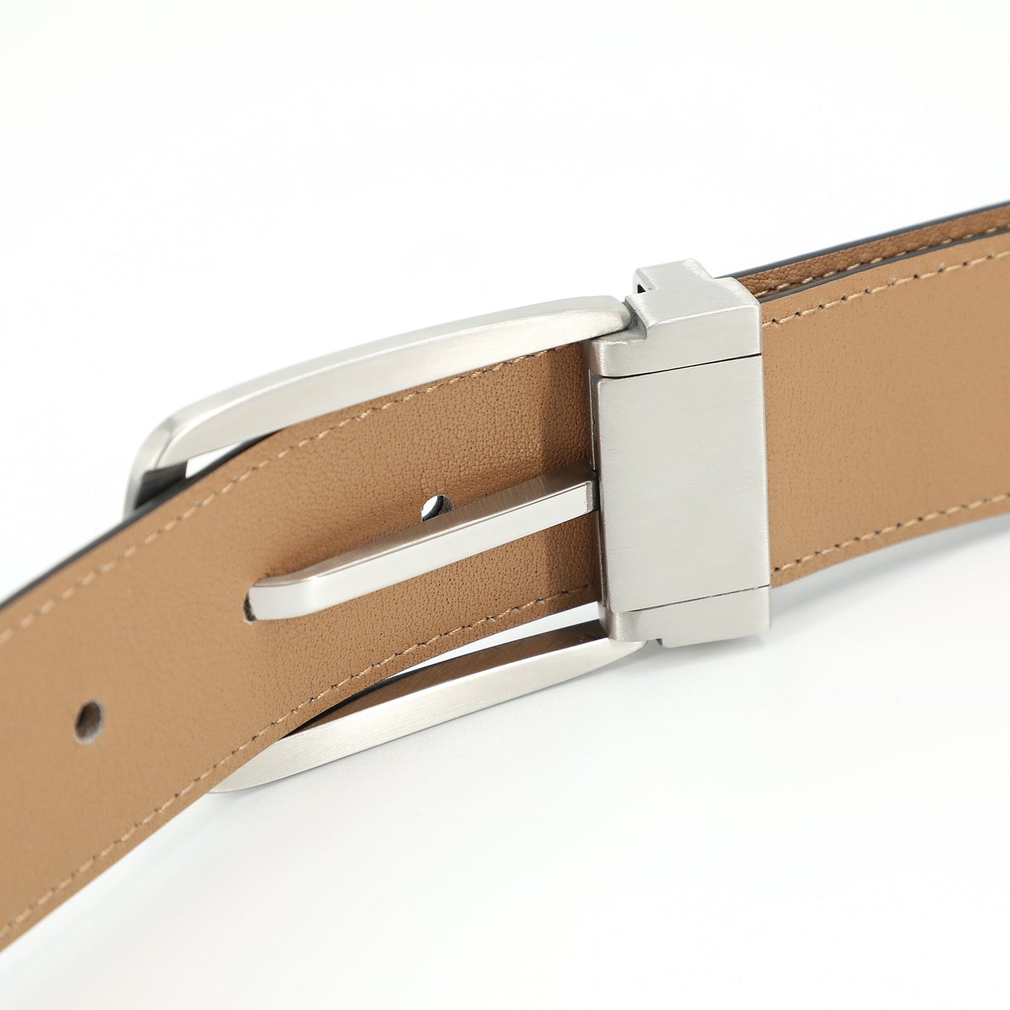Trani Ceinture classique avec boucle ardillon en cuir de vachette de première qualité - Noir Acier