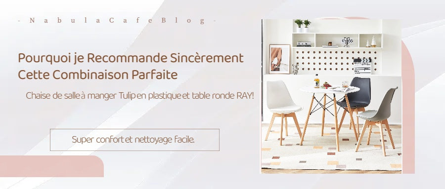 Chaise de salle à manger Tulip en plastique et table ronde RAY !