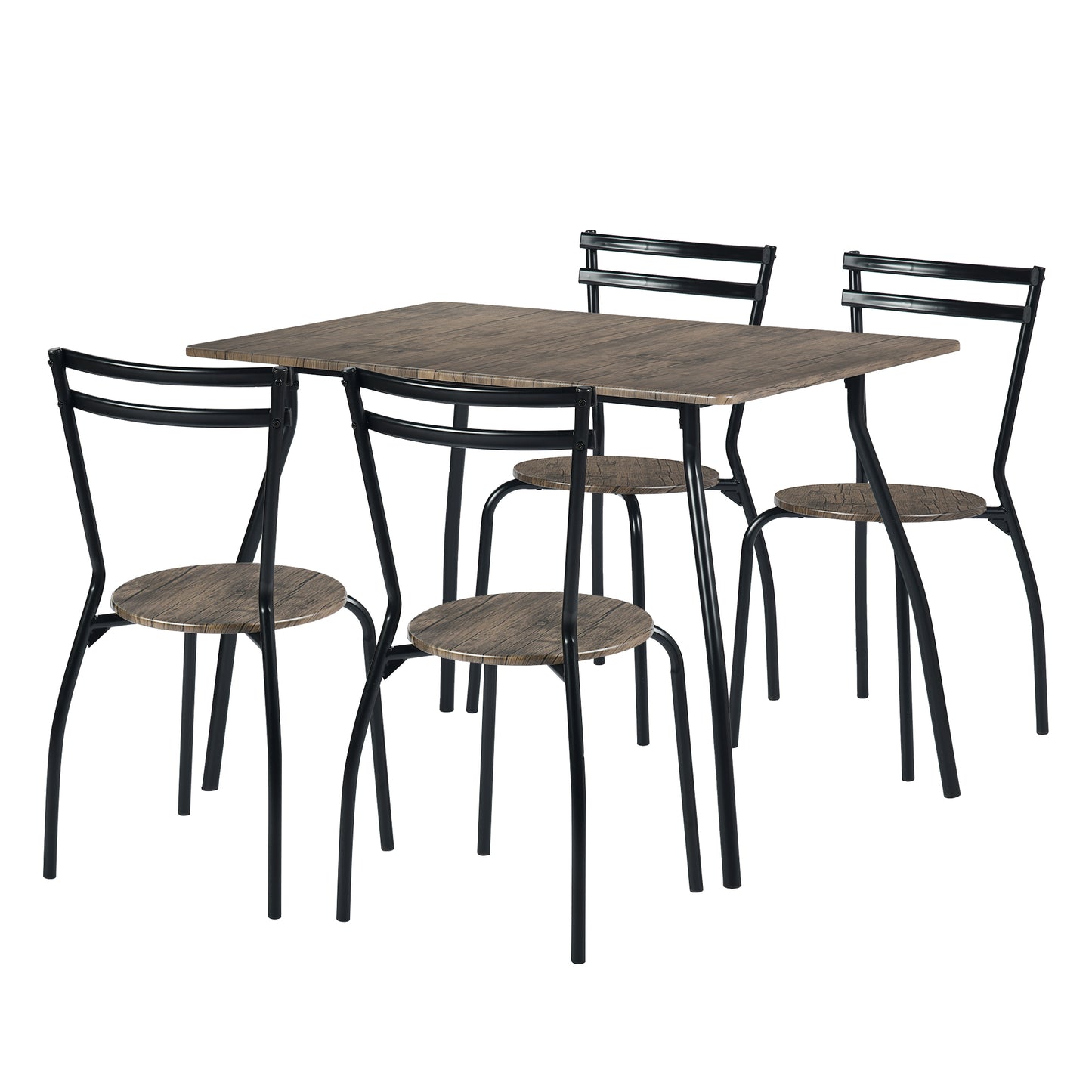 Ensemble Table Modulaire REEDER et 4 Chaises - Chêne/Noir