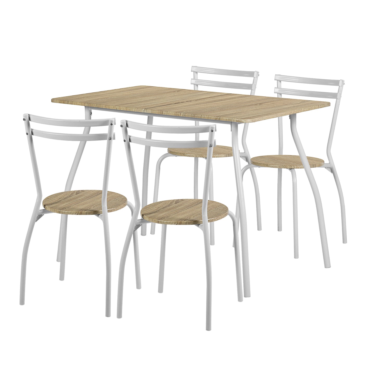 Ensemble Table Modulaire REEDER et 4 Chaises - Chêne/Noir