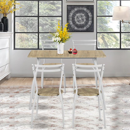 Ensemble Table Modulaire REEDER et 4 Chaises - Chêne/Noir