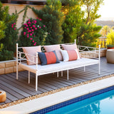 Lit Banquette Métal Simple 95 * 196 cm - Noir/Blanc-SOROSIS