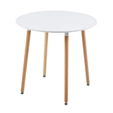 Table à manger ronde 80 cm à 4 pieds - Blanc-NEMAH