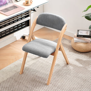 Chaises pliantes avec sièges rembourrés, empilables en bois avec housse amovible, chaise supplémentaire pliante – Gris