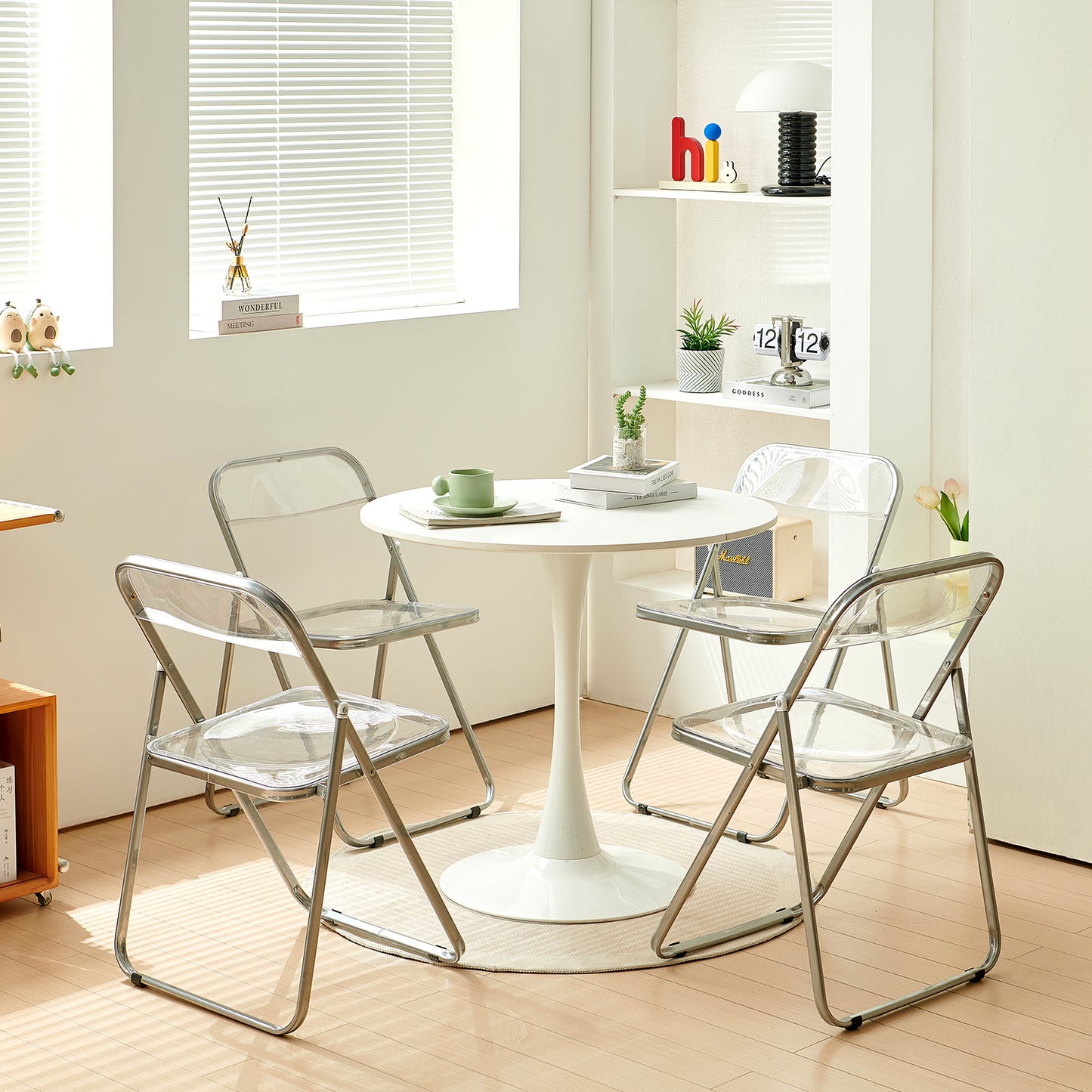 PURDY Chaises pliantes empilables Ensemble de 2/4/6 - Transparent