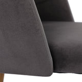 ALOE Lot de 2 fauteuils rembourrés en velours - Gris foncé