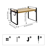 ALVA Étagère de Rangement de Cuisine Empilable Organisateur D'assiettes Extensible Peu Encombrant, Ensemble de 1/2/4 pièces-Grain brûlé/Bois/Blanc