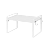 ALVA Étagère de Rangement de Cuisine Empilable Organisateur D'assiettes Extensible Peu Encombrant, Ensemble de 1/2/4 pièces-Grain brûlé/Bois/Blanc