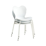 Chaises de jardin modernes Amanda avec pieds en fer (lot de 4) - blanc/pâte de haricots/vert crème glacée