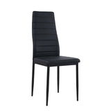 Chaises rembourrées en PVC (lot de 4) - Noir - ANN