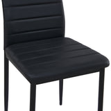 Chaises rembourrées en PVC (lot de 4) - Noir - ANN