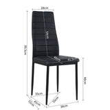 Chaises rembourrées en PVC (lot de 4) - Noir - ANN