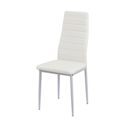 ANN Chaises de Salle à Manger en PVC Chaise de Cuisine Moderne Chaise Rembourrée Confortable - Noir/Blanc/Gris Foncé