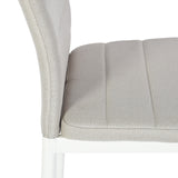 Chaises de salle à manger rembourrées modernes (lot de 6) - Beige/Gris - ANN