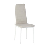 ANN Chaises de salle à manger modernes rembourrées en lin (lot de 4) - Beige/Marron/Gris