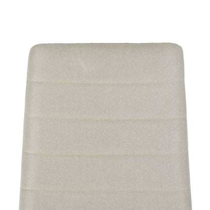 ANN Chaises de salle à manger modernes rembourrées en lin (lot de 4) - Beige/Marron/Gris