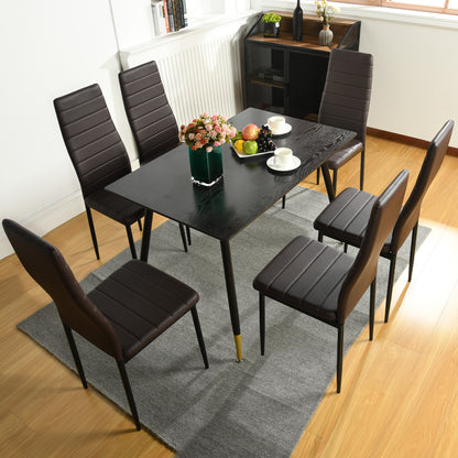 Chaises de Salle à Manger Multicolores en PVC - Pieds Noir Mat, 41,5x52x98CM, Lot de 4