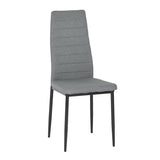 ANN Chaises de salle à manger modernes rembourrées en lin (lot de 4) - Beige/Marron/Gris