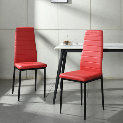 Chaises de Salle à Manger Multicolores en PVC - Pieds Noir Mat, 41,5x52x98CM, Lot de 4