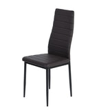 Chaises de Salle à Manger Multicolores en PVC - Pieds Noir Mat, 41,5x52x98CM, Lot de 4